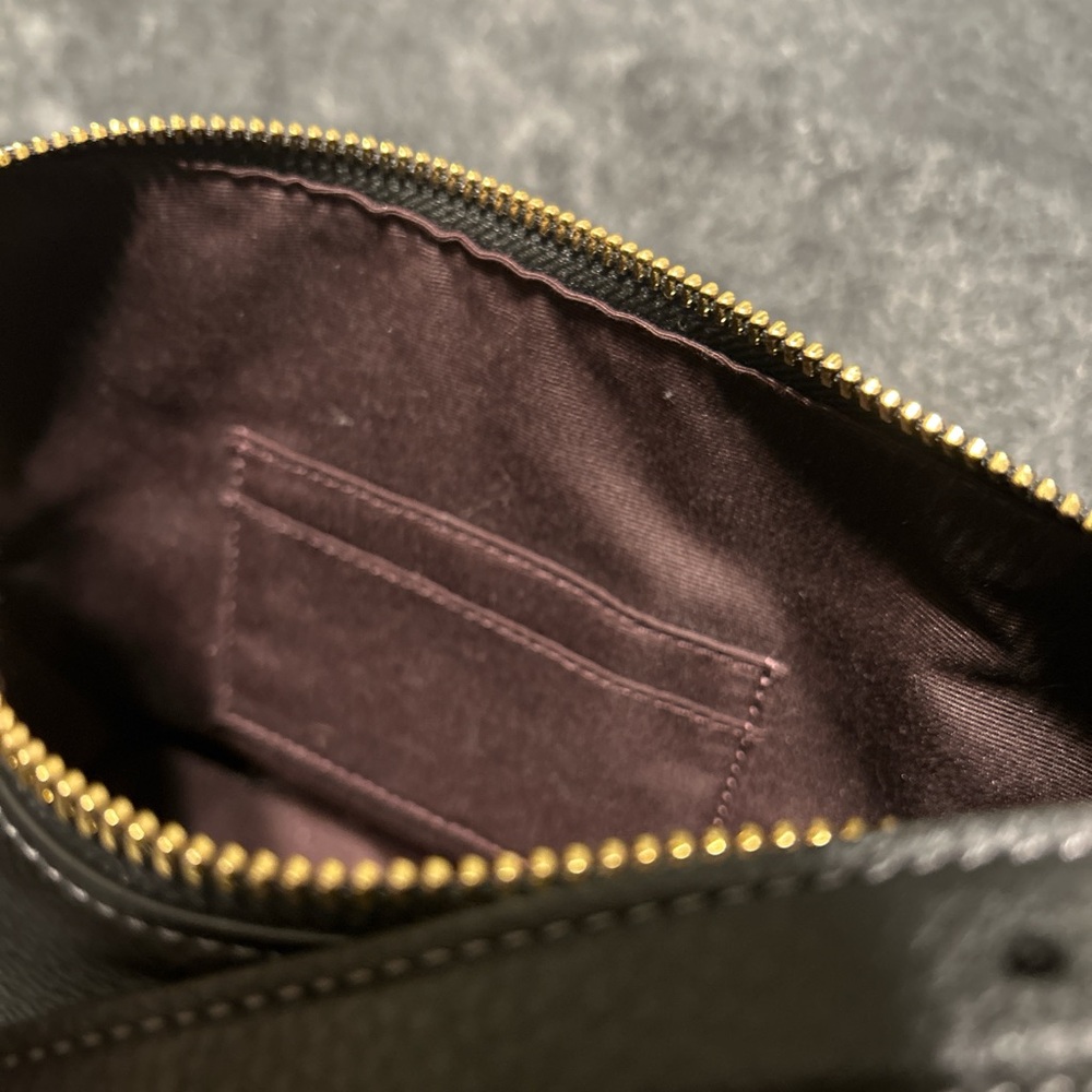 Coach Black Leather Crossbody Bag with Gold Accents - Picture 6 of 6